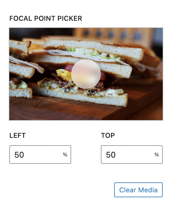 Focal point picker for the cover image