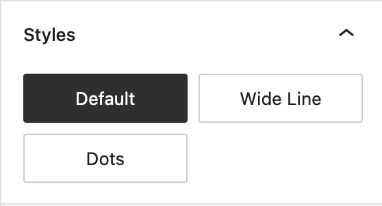 Style settings in the Separator block