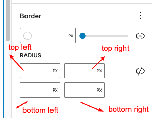 Border Radius and Border width controls