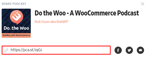 URL to share Pocket Casts podcast