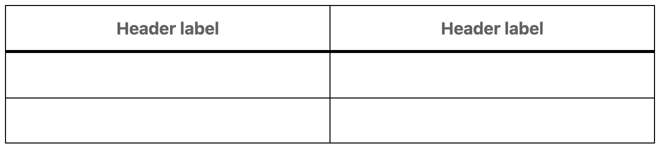 Table with a header section