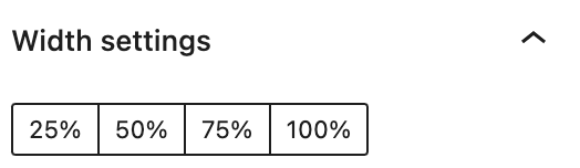 Width settings for the individual button block