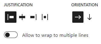 Layout settings on the stack block settings panel