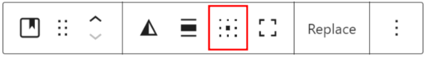 The change content position tool for the cover block