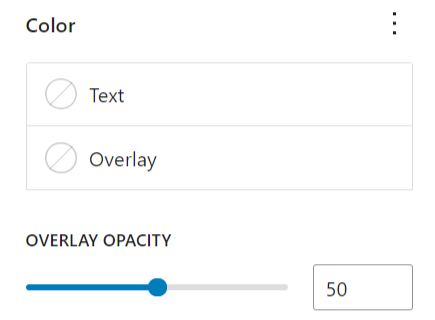 The color settings for the cover block