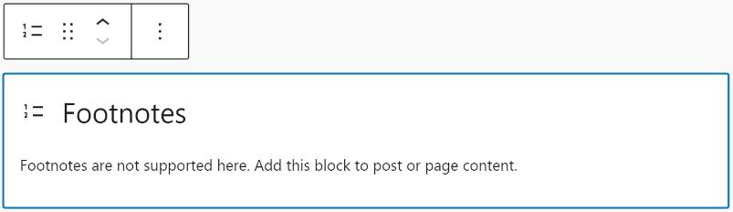 Footnotes block placeholder when it's not available on custom post types