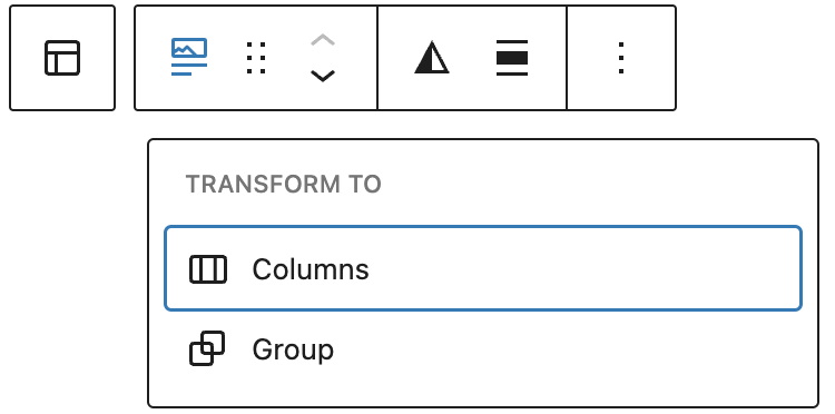 Transform options for the Post Featured Image block