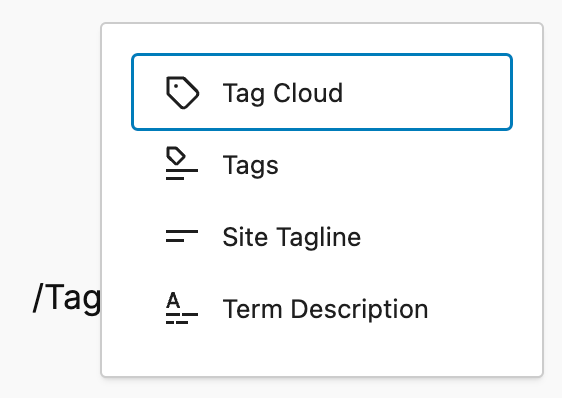 How to add a Tag Cloud block