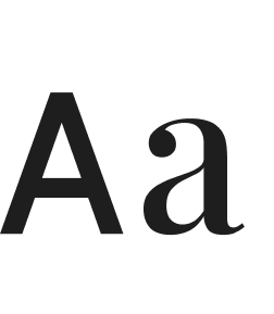 Icon showing Aa in two fonts.